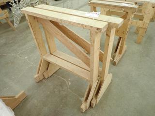 Set of (2) Custom Built Saw Horses, Approximately 36"x 37".