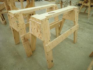 Set of (2) Custom Built Saw Horses, Approximately 36"x 28".