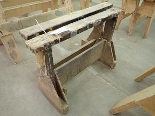 Set of (2) Custom Built Saw Horses, Approximately 35"x 21".