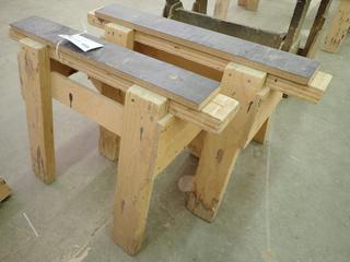 Set of (2) Custom Built Saw Horses, Approximately 31"x 20".