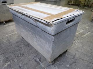 Covered Rolling Bin, 49"x 29"x 32 1/2".