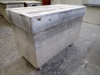 Covered Rolling Bin, 51 1/4"x 25 1/2"x 37".