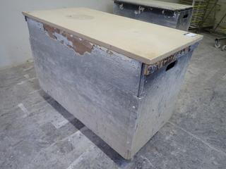 Covered Rolling Bin, 50"x 25"x 35".