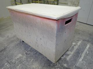 Covered Rolling Bin, 41 1/2"x 25 1/2"x 34 1/2".