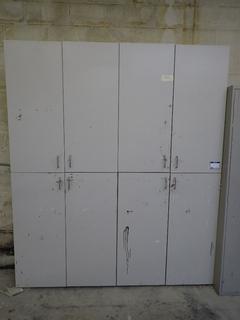 Grey 8-Door Storage Cabinet, 72"x 14.5"x 84".