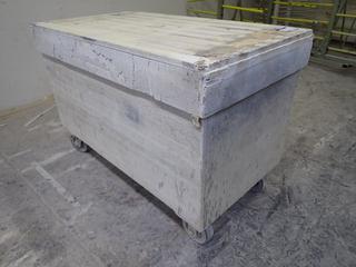 Covered Rolling Bin, 49"x 27"x 33".