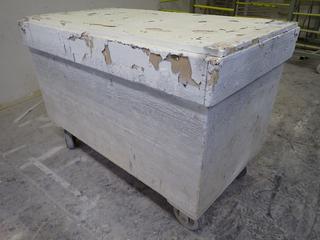 Covered Rolling Bin, 49"x 27 1/2"x 33".