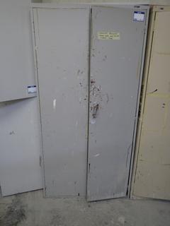 Grey 2-Door Metal Locker Cabinet, 36"x 18"x 72".