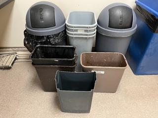 Quanity of Assorted Garbage Cans.