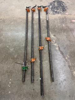 (4) Pony 3/4" Pipe Clamps, Approximately 5'-5.5'.