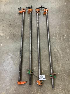 (4) Pony 3/4" Pipe Clamps, Approximately 4'.