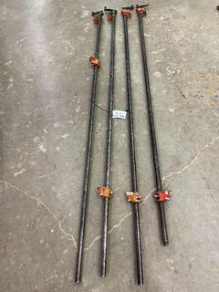 (4) Pony 3/4" Pipe Clamps, Approximately 6.5'-7'.