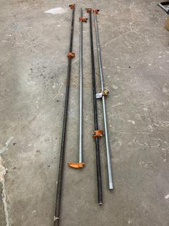 (4) Pony 3/4" Pipe Clamps, Approximately 7'-10'.