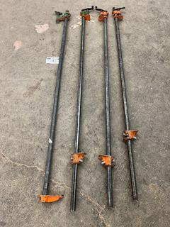 (4) Pony 3/4" Pipe Clamps, Approximately 5'.