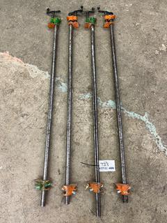 (4) Pony 3/4" Pipe Clamps, Approximately 4'.