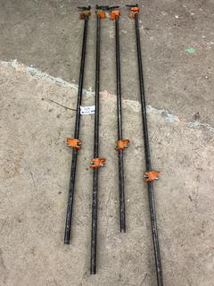 (4) Pony 3/4" Pipe Clamps, Approximately 5.5'-7'.