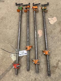 (4) Pony 3/4" Pipe Clamps, Approximately 3'.