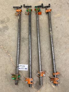 (4) Pony 3/4" Pipe Clamps, Approximately 3'.