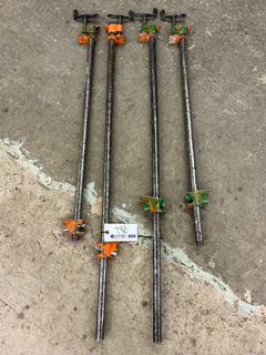 (4) Pony 3/4" Pipe Clamps, Approximately 3'-4'.