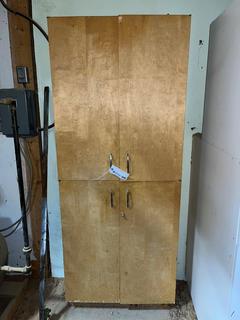 Cabinet Containing Shaper Cutter Knives, Blades, Spacers, Wrenches, Etc, 31" x 13" x 76".