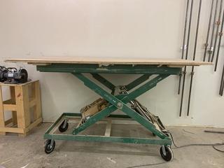 4000 Lbs Cap. Rolling Hydraulic Lift Platform, c/w Baldor 1 HP, 115V, 60 Hz, 12.8 Amp Single Phase Motor. 96" x 50", 20" - 54" Lift