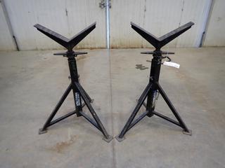 (2) LJ Welding Automation 5000lb Cap. Adjustable Pipe Stands