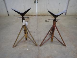 (2) 1100lb Cap. Adjustable Pipe Stands