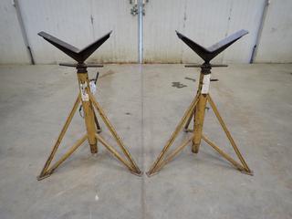 (2) 1100lb Cap. Adjustable Pipe Stands