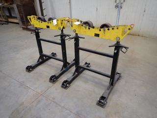 (2) LJ Welding Automation Model HD2-300 4000lb Cap. 3ft Adjustable Pipe Roller Stands