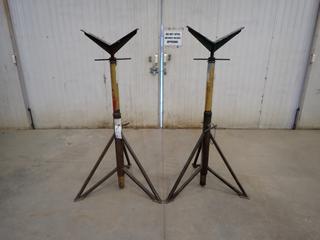 (2) 1100lb Cap. Adjustable Pipe Stands