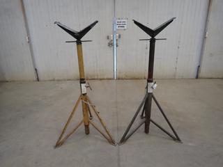 (2) 1100lb Cap. Adjustable Pipe Stands