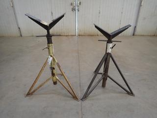 (2) 1100lb Cap. Adjustable Pipe Stands