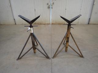 (2) 1100lb Cap. Adjustable Pipe Stands