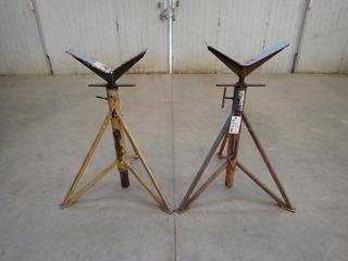 (2) 1100lb Cap. Adjustable Pipe Stands