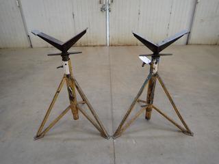 (2) 1100lb Cap. Adjustable Pipe Stands