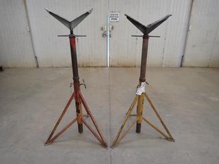 (2) 1100lb Cap. Adjustable Pipe Stands