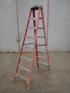 Louisville 300lb Cap. 8ft Step Ladder *Note: Damage On Top Of Ladder, Crack In Leg*