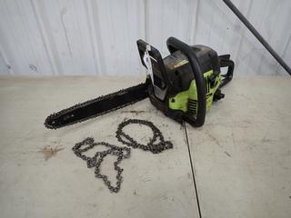 Poulan Model P3314 14in Gas Chainsaw C/w Extra Chain. SN 12061N200852-3 *Note: Working Condition Unknown*