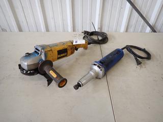 Dewalt DW840 120V 7in Angle Grinder C/w Powerfist Die Grinder