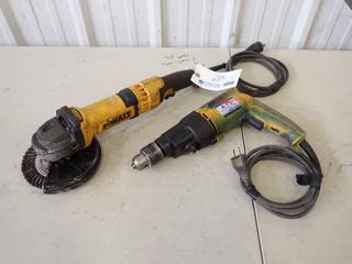 Dewalt DWE43066N 120V 6in Angle Grinder C/w Dewalt DW505 120V 1/2in Drill