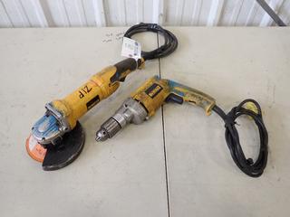 Dewalt D28065N 120V 5in/6in Angle Grinder C/w Dewalt DW235G 120V 1/2in VSR Drill