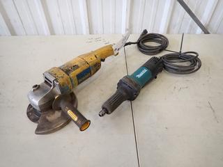 Dewalt DW840 120V 7in Angle Grinder C/w Makita Model GD0600 120V 1/4in Die Grinder