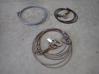 (1) Tuff-Lift 30ft 2800ll Cap. Wire Rope Sling C/w Winch Cable, Unknown Cap. Wire Rope Sling And Hooks