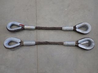 (2) Continental 4ft 1 1/2in Wire Rope Slings