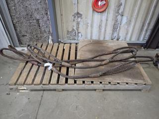 (2) Alberta Chain & Rigging 10ft X 1 1/4in Wire Rope Slings C/w (2) Titan 1 1/4in X 8ft6in Wire Rope Slings