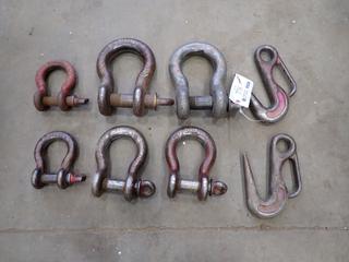 Qty Of Assorted Crosby Shackles C/w Lifting Hooks