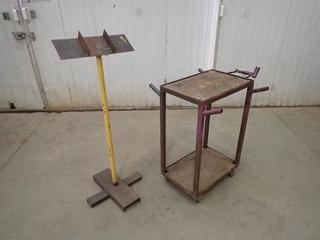 Metal Grinder Stand C/w 2-Tier Portable Cart