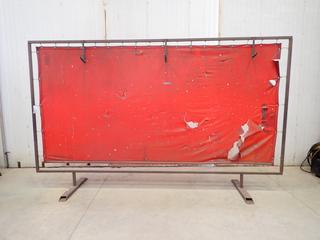 153in X 80in Welding Screen w/ 90in Overall Height *Note: Damage On Screen*