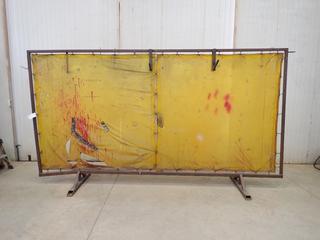 150in X 76in Welding Screen w/ 83in Overall Height *Note: Damage On Screen*