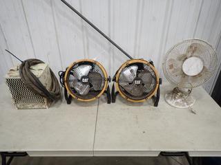 (2) Caterpillar HV-95-DC 120V 9in Fans C/w 240V Heater And Fan